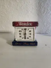 Vintage Westclox Bedside Alarm Clock Electric White USA - New In Box