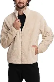 [Mad Dog Concepts] Mad Dog Men's Sherpa Jacket Ultimate Fuzzy Sweater for Men, Winter Coats, Mens Cold Weather Jackets, Off White