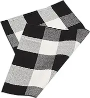 Abaodam Plaid Carpet Natura Door mat Check Bathroom Rugs Checkered entryway Doormat Welcome mats Decorative Door mats Black White Rug Bathroom Floor Mat Household Cotton Linen Linyi