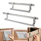 Hanging Towel Rod Bar Bath Towel Storage Holder Rail Rack Kitchen Bathroom Shelf