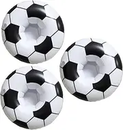 CIYODO 3pcs PVC Inflatable Football Drink Holders Floating Beach Party Favors Sports Bar Decor