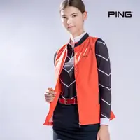 在飛比找momo購物網優惠-【PING】女款腰側剪接防潑水薄背心-橘紅(GOLF/高爾夫