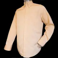 在飛比找Yahoo奇摩拍賣-7-11運費0元優惠優惠-德國時尚精品Hugo Boss純棉絲光膚色長袖襯衫 M-D-