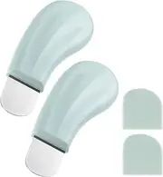 2 PCS Blackhead Scraper, Silicone Nose Blackhead Remover Tool for Deep Cleansing, Skin Scrubber Face Spatula for Face, Blackhead-Extractor Tool for Men and Women (Green)