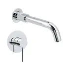 Swivel Chrome Round Bubble Waterfall Fixed Outlet Bathtub Curve Spout Mixer Set