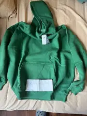 Abercrombie & Fitch Soft Essentials Popover Hoodie Solid Green Sweatshirt vtg XL