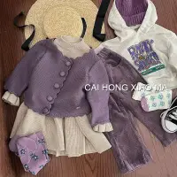 在飛比找蝦皮商城精選優惠-MOMOKO 兒童套裝 女童衣服 韓國童裝2023春季新款女