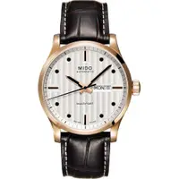 在飛比找PChome24h購物優惠-MIDO 美度Multifort系列經典機械錶-銀x咖啡色錶