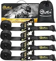 4Pcs E-Track Ratchet Straps|2” x18 ft e Track Ratchet tie Down Straps for 4800 lbs Break Strength Heavy Duty etrack Cargo Strap System Tie Down Ratcheting Strap|E Track Spring Fittings for Truck