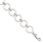 7.5 Inch Sterling Silver Circle Link Bracelet