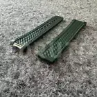 20 mm 21 mm Fluorine Dark Green Rubber Strap Fits Omega Seamaster Aqua Terra