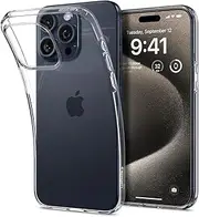 [Spigen] Liquid Crystal for iPhone 15 Pro Max Case, Air Cushion TPU Bumper Protective Technology, Exact Ultra Fit Slim Lightweight Flexible Layer Raised Edges Protection Cover - Clear