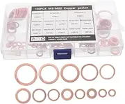 SWOOMEY 150pcs Copper Washer Assortment Kit for Sealing Versatile for Oil Drain Plug Equipment Protection Leakproof Thermal Efficiency Copper Gasket Set