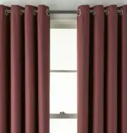 Liz Claiborne 50 x 72 Quinn Basketweave Grommet Dark Rose Artisan Wine Panels