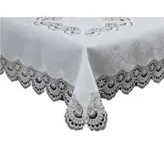 French Country Doily Victoria Ivory Lace Table Cloth 180cm Round