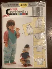 New BURDA Child Unisex Jumpsuit T-Shirt Overalls Pattern 4979 Size 6m - 3yrs
