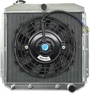 4-Row Aluminum Radiator + Fan ，Compatible With Pickup Truck F100 F250 F350 V8 1954 1955 AT And MT 1953-1956