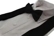 Mens Black 120Cm Extra Wide Suspenders & Matching Black Bow Tie Set