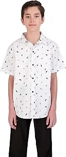 [TONY HAWK] Boys Button Front Short Sleeve Shirt for Kids
