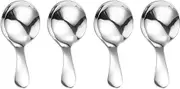 WANGSHIQI Short Handle Spoons,4 Pcs Small Scoops for Canisters, Stainless Steel Mini Salt Spoons for Salt Sugar Condiments Coffee Tea Dessert (4, Silvery)