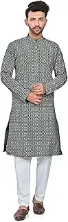 [BE ACTIVE] Lucknowi Kurta Men's Pure Cotton Pyjama Set, Color