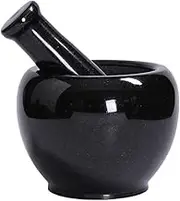 Pestle and Mortar Set Handcrafted Lapis Lazuli Mortar and Pestle Set Black Marble Stone Mortar and Pestle Natural Stone Moratr and Pestle Set, Glossy Finishes Mortar and Pestle(Small)