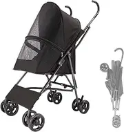 Dog Strollers for Small Dogs Prime, Pet Cat Stroller Umbrella Structure Lightweight Dog Prams Pushchairs for Small Dogs, Pet Stroller Dog Pram Carrier for Cats Puppy & Kitten(Nero)
