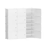 Artiss Shoe Rack DIY 12 Storage Cube Stackable White