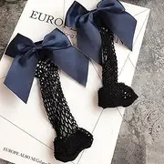 [TYKGD] Women's Socks Women Short Ankle Socks Breathable Black Mesh Acrylic Fibres Cute Bow Multicolor Girls Fishnet Socks with Cute Bow Ladies Socks