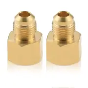 2 Pack Brass Tube Fitting Coupling Adapter 3/8 Inch Male x 1/2 Inch Female NPT