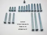 Suzuki Titan T500 GT500 Engine Side Covers Crankcase Phillips Screw Kit New