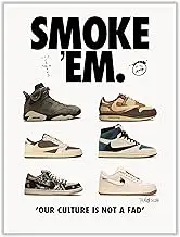 CREAARO Hypebeast Sneaker Poster Unframed Michael Jordan & Travis Scott - Room Decor Shoes for Boys Guys Men Wall Art Décor Aesthetic Cool Painting 12x16 inch, white