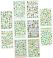BESTYASH 10 Sheets Nail Decals Press Nail Art Decal Stickers Festival Manicure Decor