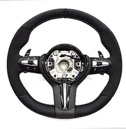 Leather Carbon Fiber MultiFunctional Steering Wheel Assembly Compatible With BMW F30 F10 F20 F22/23/44/F32/F33/36(Army green)