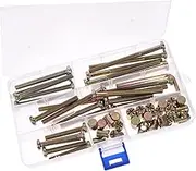 Bed Frame Bolts Assortment Kit 51pcs Screws Washers Set for Crib Hardware Replacement
