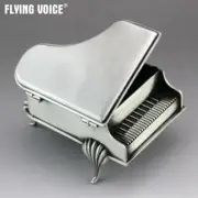 Stainless Steel Piano Music Box Wind Up Jewelry Case 50 Tunes Option Xmas Gift