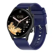 Color Touch Screen Smartwatch with Heart Rate Monitor Bluetooth Call G3-BlueSilicone