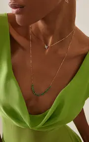 [ILA] Cleo 14K Yellow Gold Emerald Necklace