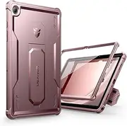 [Dexnor] Full-Body Case for Samsung Galaxy Tab A9+ Plus 11 inches (2023), Heavy Duty Rugged Shockproof Dual Layer Bumper Protective Cover with Built-in Screen Protector & Kickstand - Pink