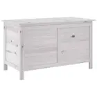 Outdoor Storage Box Garden Patio Deck Shed Tool Chest Bench Seat Timber White