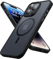 Degeca for iPhone 14 Pro Max Case, Military Grade Drop Protection, Compatible with MagSafe, Strong Magnetic Shockproof Translucent Matte Hard Back Soft Slim Phone Protective Cover 6.7", Black