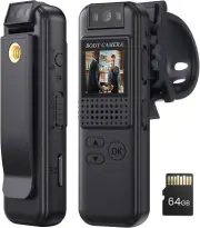 180° Mini Body Camera with LED 1080P HD Body Worn Cam Wearable Video Recording