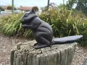 Rustic Cast Iron Squirrel Home Garden door stopper stop Wedge key safe hide box