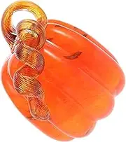 MAGICLULU Glass Pumpkin Figurine Fall Pumpkin Decor for Thanksgiving Halloween Unique Pumpkin Collectibles Rustic Charm for Home Tabletop Decoration