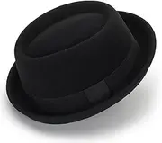 [Mawjom] 1920s-Wool-Roll-Brim-Pork-Pie-Fedora-Hat for Men Women Short-Brim Church-Boater Hat