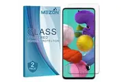 [Set of 2] Samsung Galaxy A51 Tempered Glass Crystal Clear Premium 9H HD Screen Protector by MEZON Case Friendly, Shock Absorption (A51, 9H)