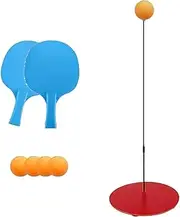 Oshhni Table Tennis Trainer Self Training, Indoor Ping Pong Trainer with 2 Racket & 4 Practice Ball, Portable Table Tennis Exerciser for Kids Adults Indoor Outdoor Parent-Child Interaction, 90cm