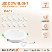 10Pack 12W 90mm Cutout LED Downlight Tri-color Dimmable with AU Plug LED Driver
