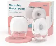 Hands-Free Wearable Breast Pump, Electric Portable Pump with Strong Suction, 3 Modes & 8 Levels, Wireless Breastfeeding Pump for Moms, 19mm~27mm Flange Inserts, 2 Pack (White)