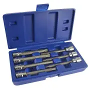 3/8" Drive Extra Long Male Spline Bit Triple Square Sockets M4 - M10 7pc Set
